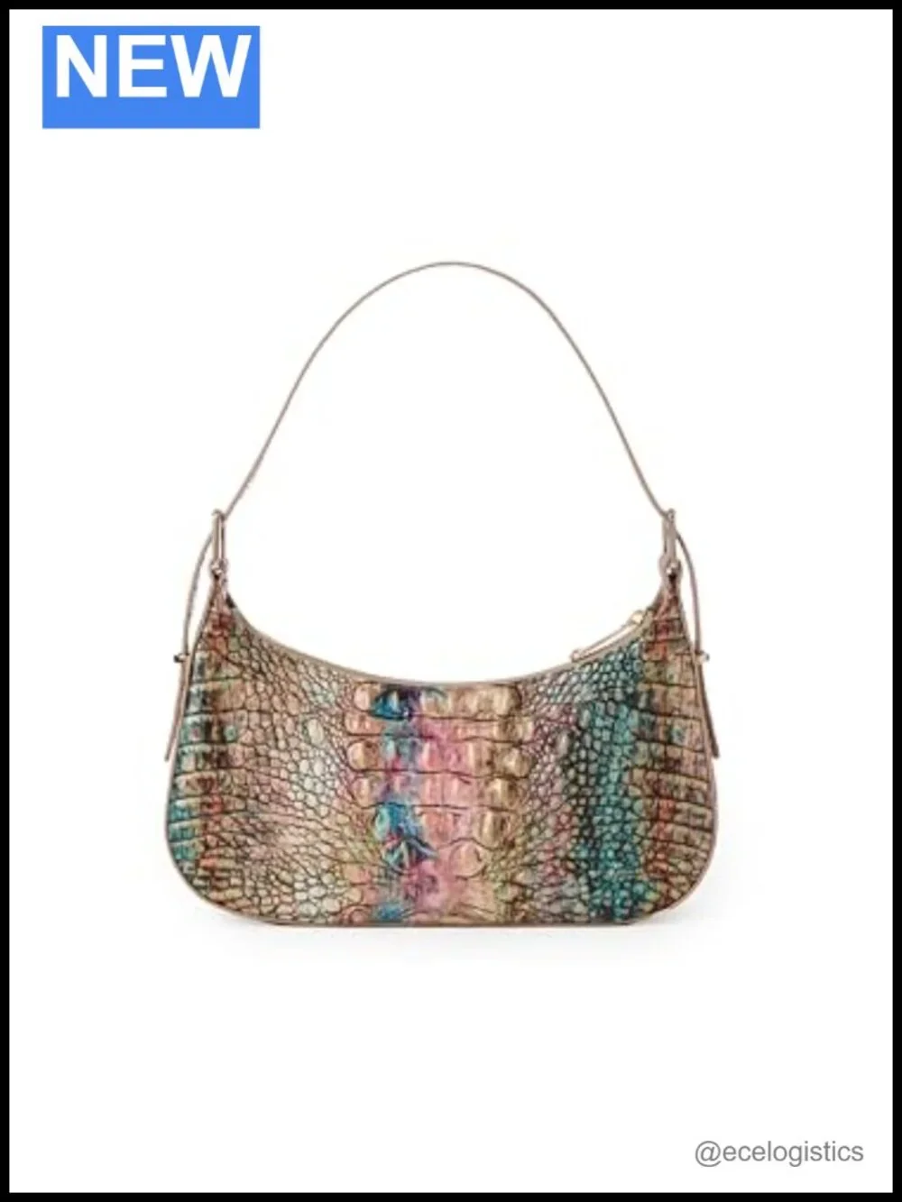 Leather Hobo Shoulder Bag with Adjustable Strap, Zip Closure, 2 Compartments